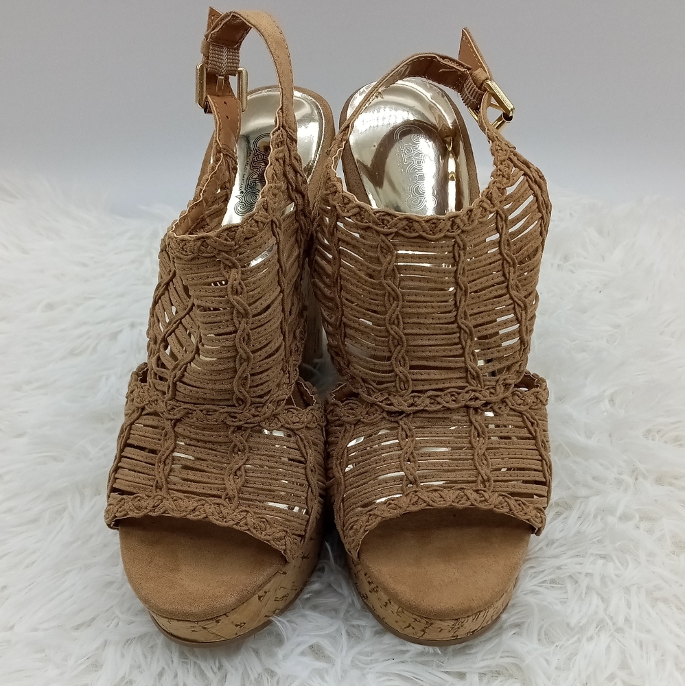 Brown Women wedge heels in Size 8